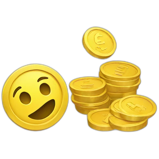 yellow coin with  emoji