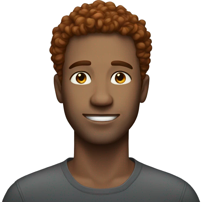  man with freckles, dark red curly hair fade  emoji