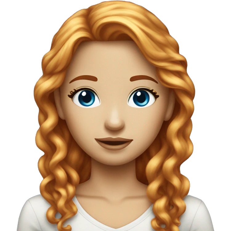 Red haired blue eyed beautiful girl with blond highlights emoji