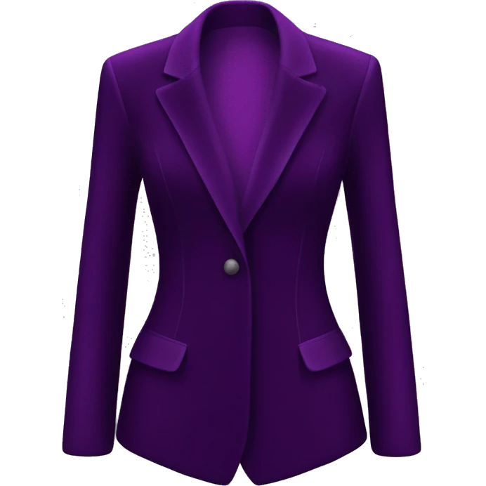 Realistic isolated dark purple velvet feminine fashion blazer. emoji