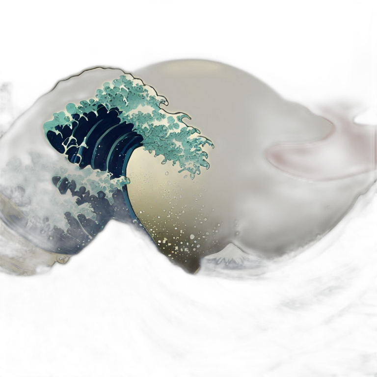 Hokusai wave emoji