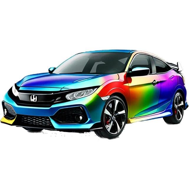 a rainbow chrome honda civic emoji