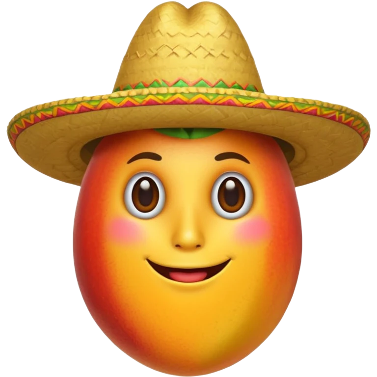 A mango wearing a sombrero emoji