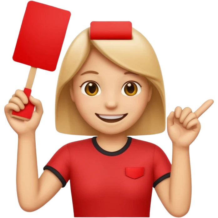 Emoji avec un carton rouge dans la main  emoji