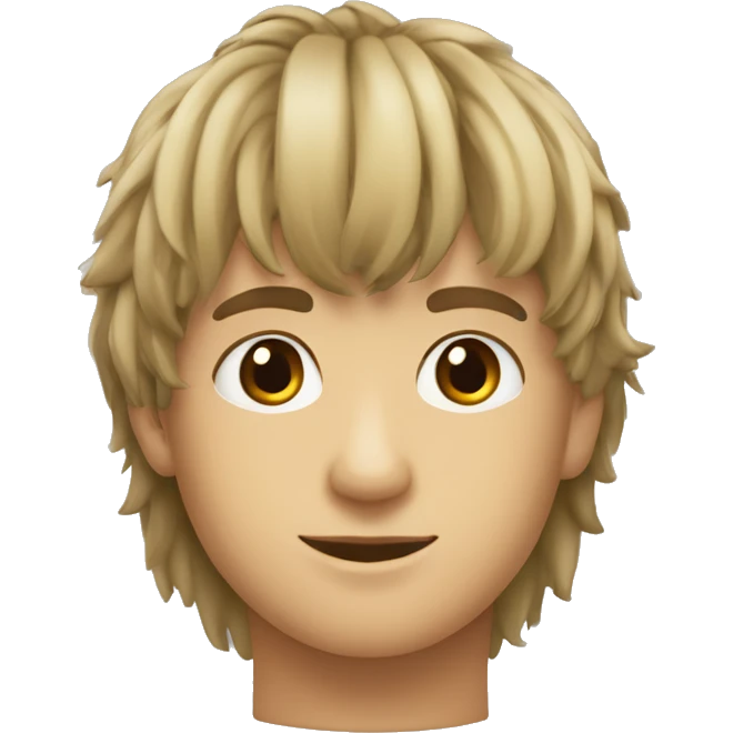 Humana de pelo corto ondulado y con flequillo emoji