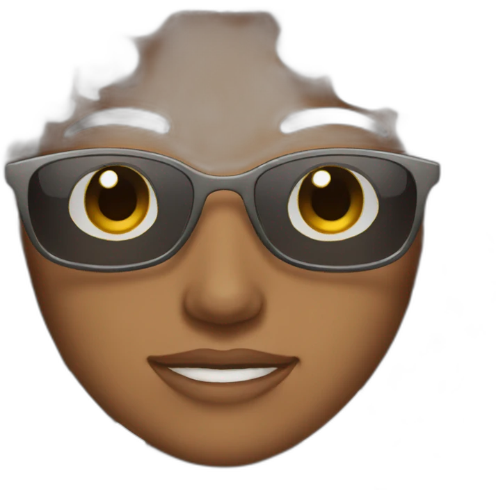 Brown eyes brown hair and with sunglasses emoji