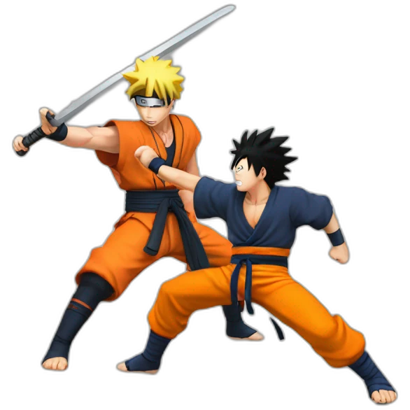 Naruto fighting against sangoku emoji