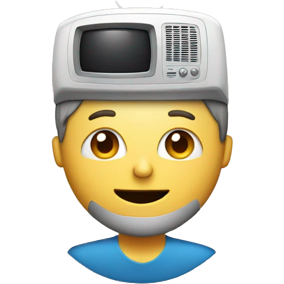 A person wearing a tv on their head emoji