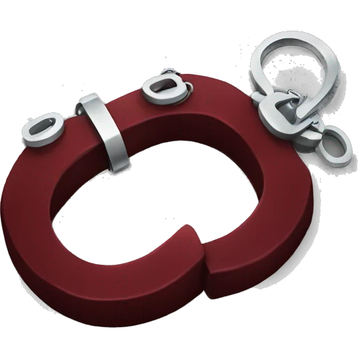 Dark red fuzzy handcuffs emoji