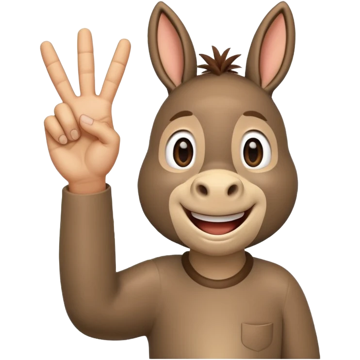 Ok hand signal and donkey cartoon  emoji