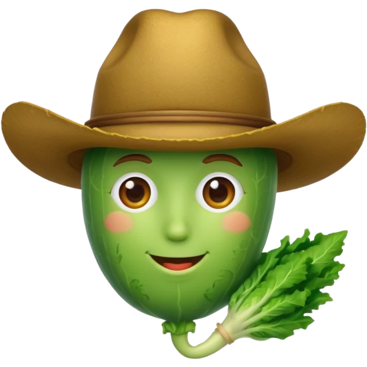 green vegetable with a top cowboy hat emoji