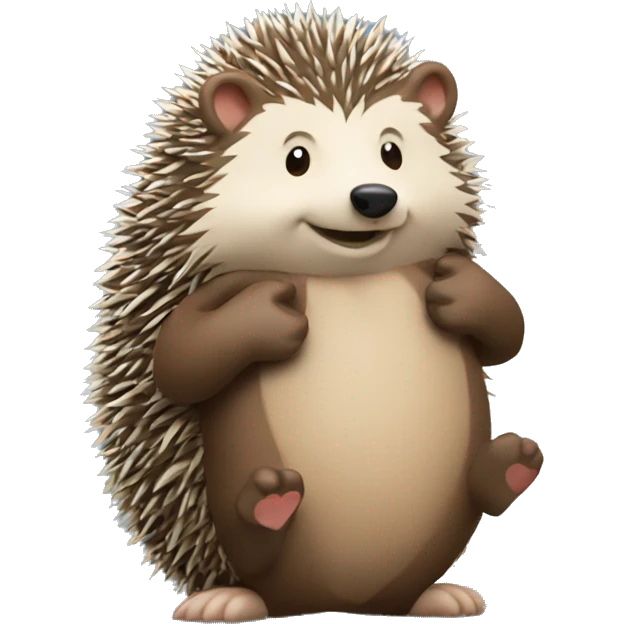 Hedgehog hugging bear emoji
