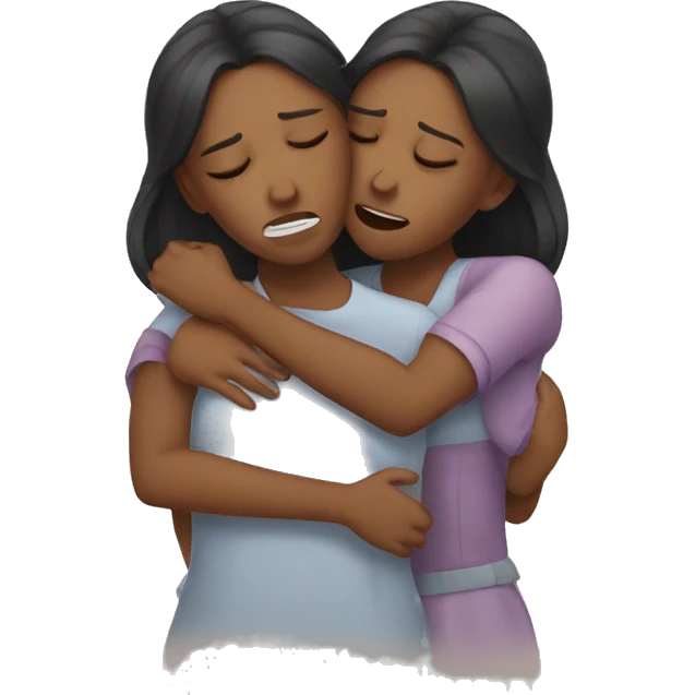 Sisters hugging and crying  emoji