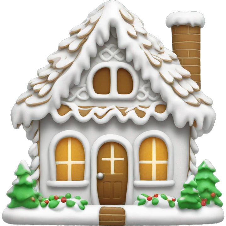 White gingerbread house emoji
