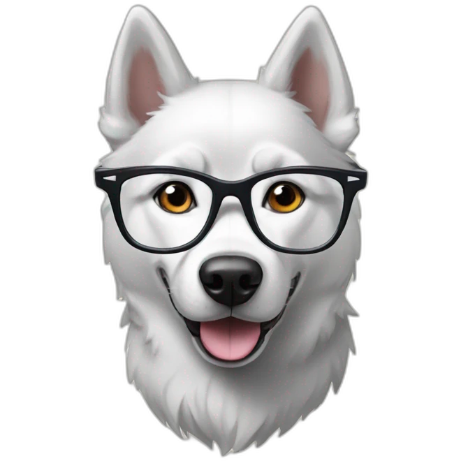 husky dog wearing white glasses emoji