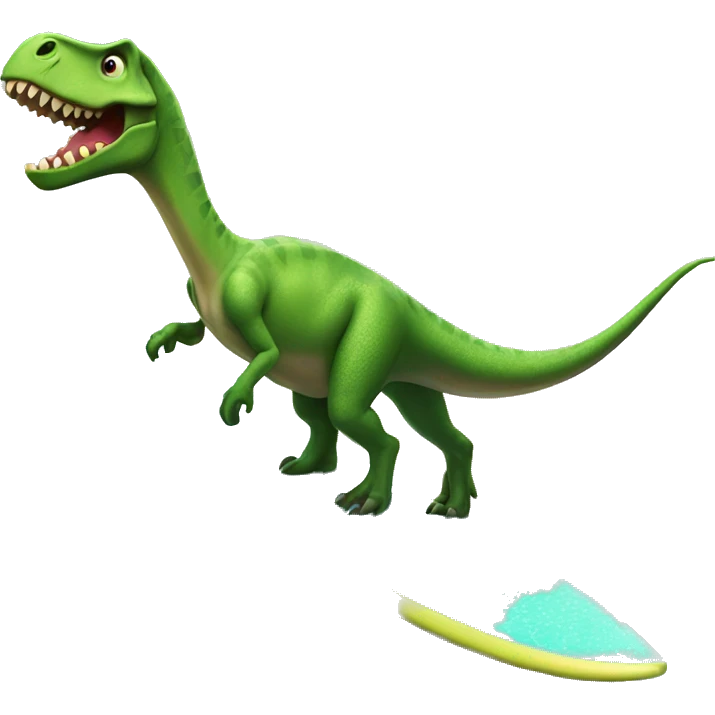 Dinosaur riding a surfboard  emoji