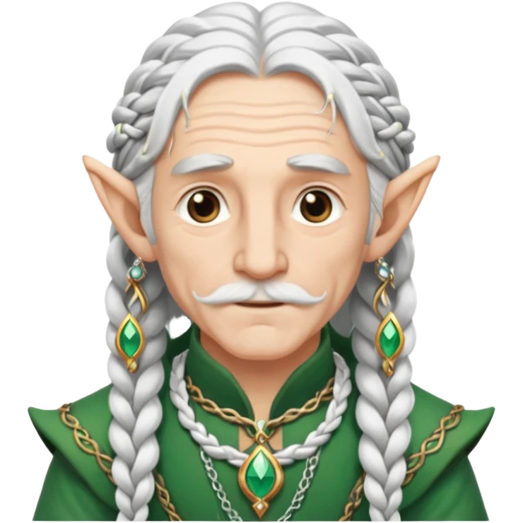 elves with braided hair old man emoji