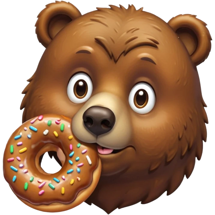 A lazy bear eats donut emoji
