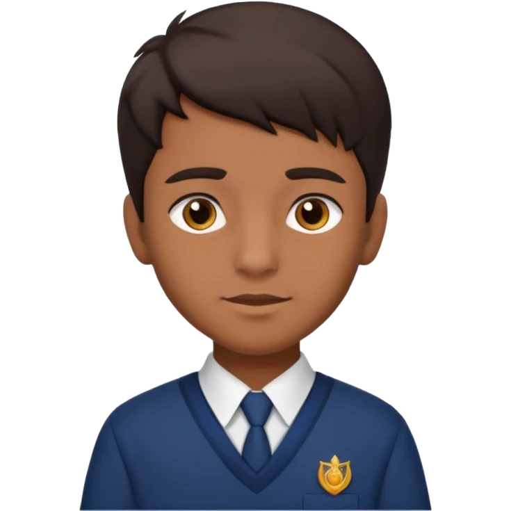Indian male teenage student, brown skin, dark hair emoji