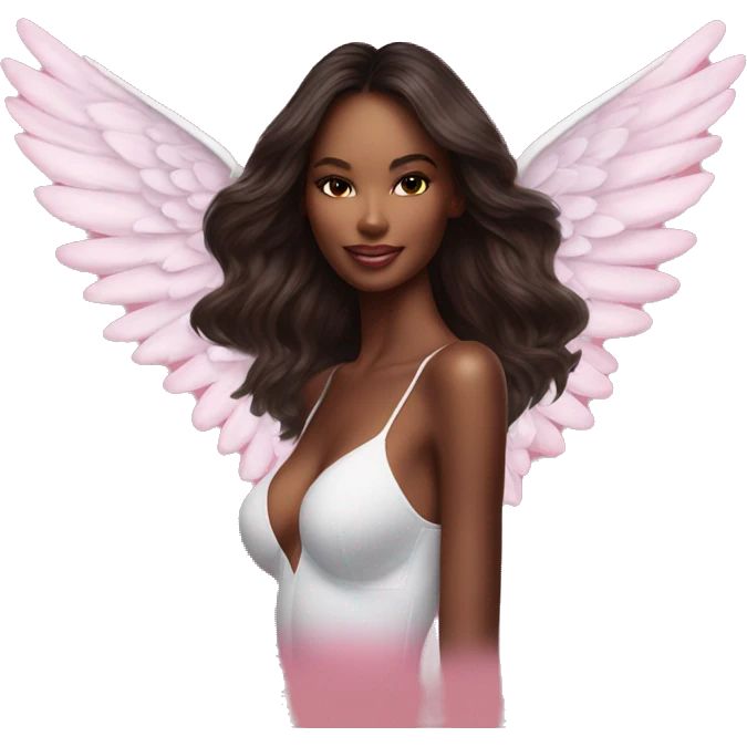 Victoria's Secret model with wings emoji