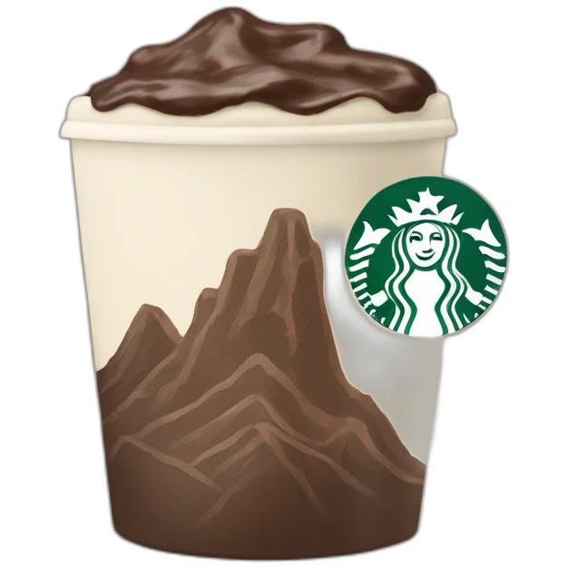 starbucks chcolate with moutain logo emoji