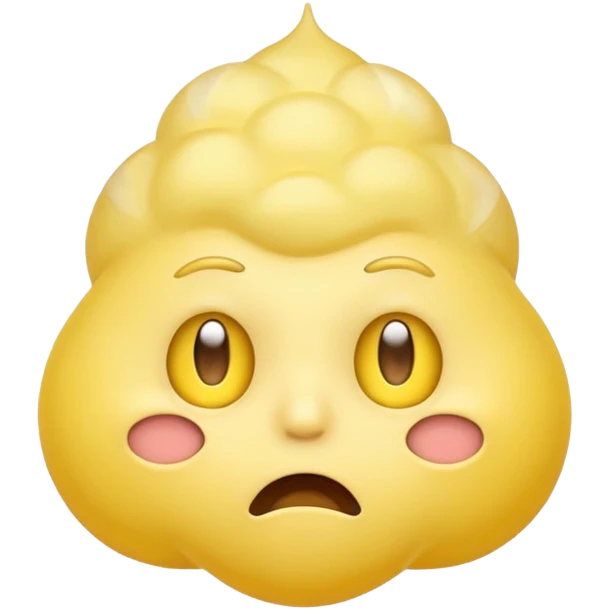 fart emoji with yellow face, puff of gas, surprised look emoji