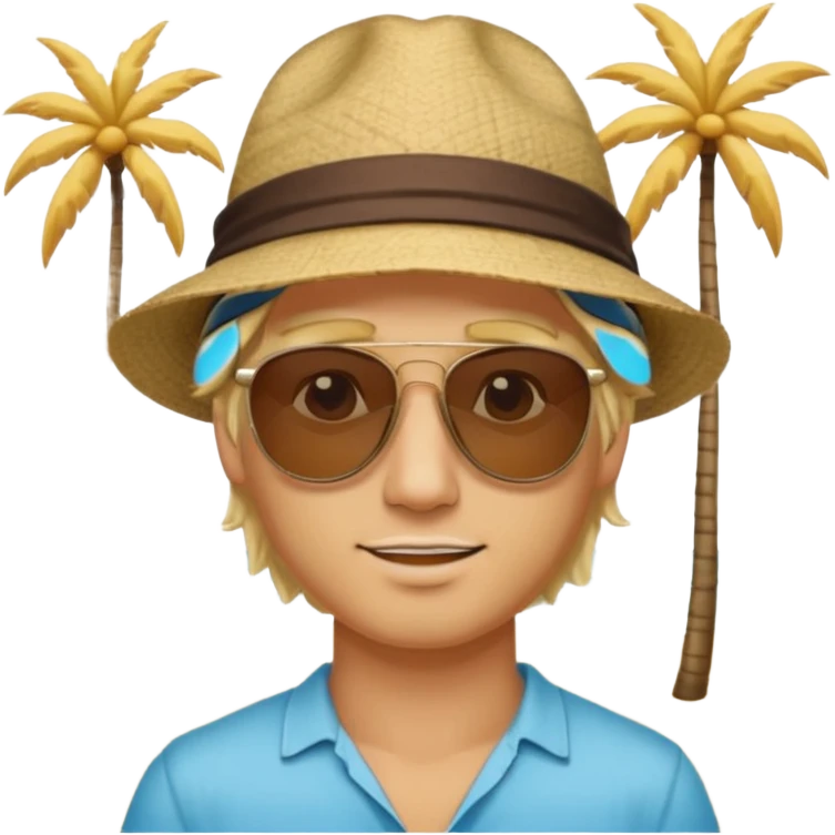 Blonde guy tourist in a beach from Lima, Peru emoji