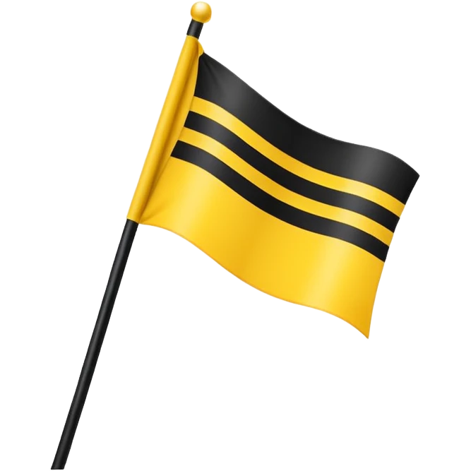 Create 2 yellow lined and 1 black lined flag emoji and put black line between yellow lines emoji