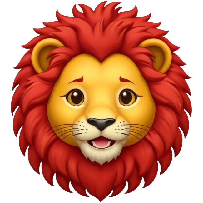 cute Galatasaray lion mascot emoji with red and yellow details emoji