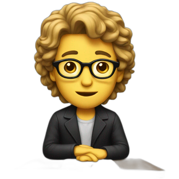 john lenon sit at his school table emoji