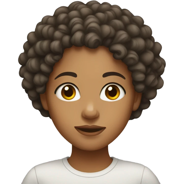 Curly hair mixed girl emoji
