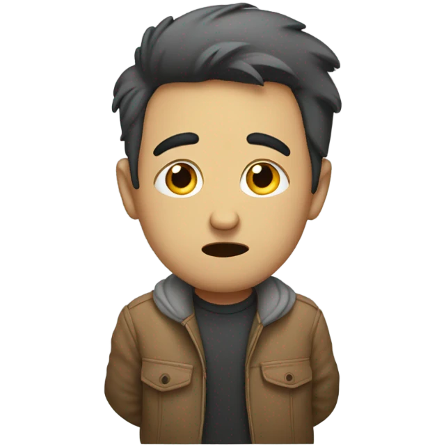 Sad guys waiting for their friends with their hands out emoji