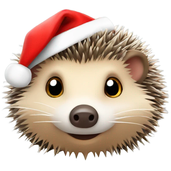 hedgehog with santa hat emoji