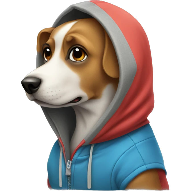 dog wearing a hoodie emoji