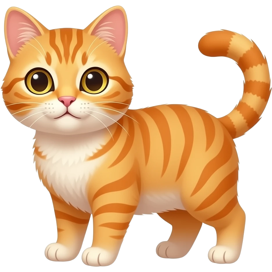 Make me a cute little orange tabby cat emoji