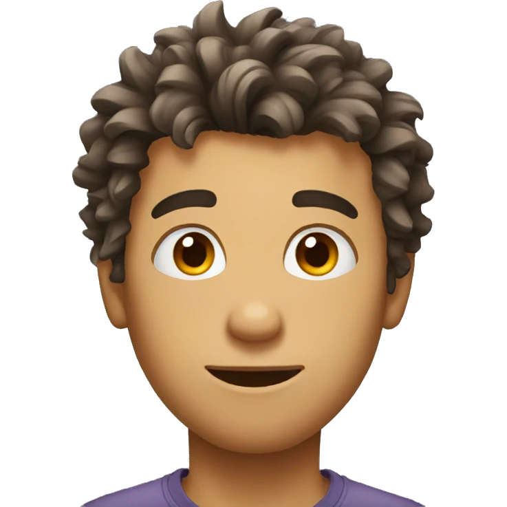 Cute guy with messy hair emoji