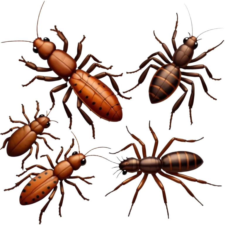 cockroaches, centipedes, and spiders emoji