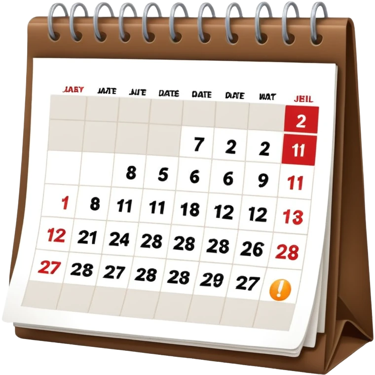 Desk calendar flipped to current month emoji