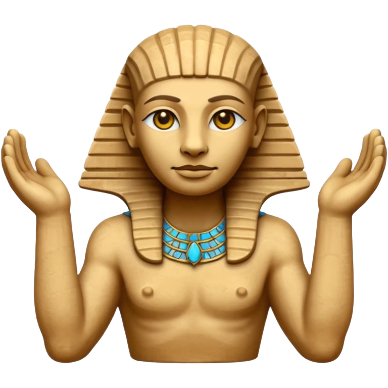 Emoji of sphinx with hands laying on front side emoji