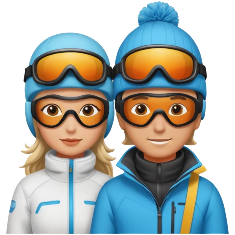 a recently marries couple skiing emoji