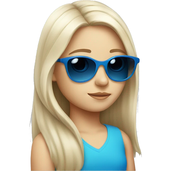 Little white girl with blue sunglasses emoji