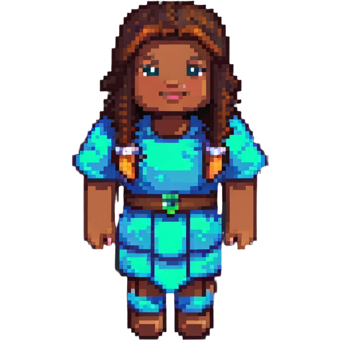 Nicole Byer as a Minecraft character emoji