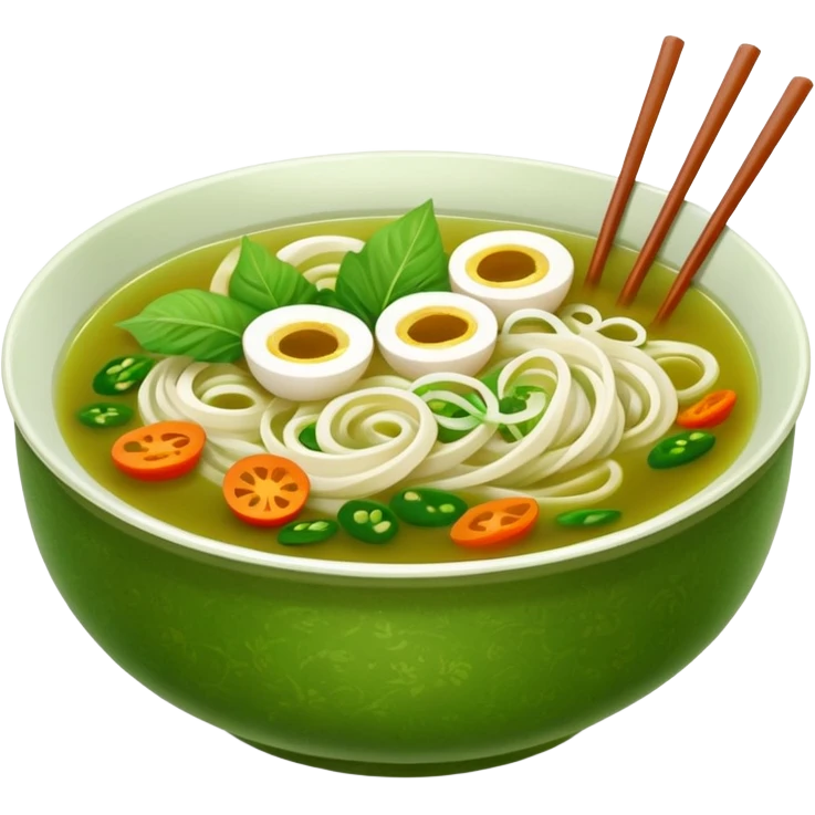 Khmer Noodle Num Banh Jok green broth with no meat or eggs emoji
