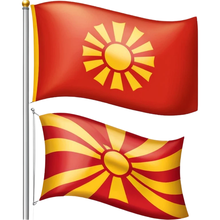 combine half the macedonian flag with half the polish flag so there is an even amount of each in the one flag. keep the colours of the flags the same do not merge them. just cut half of each and put them together emoji