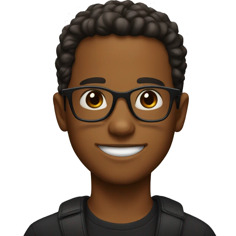boy with brown ahir an black glasses emoji