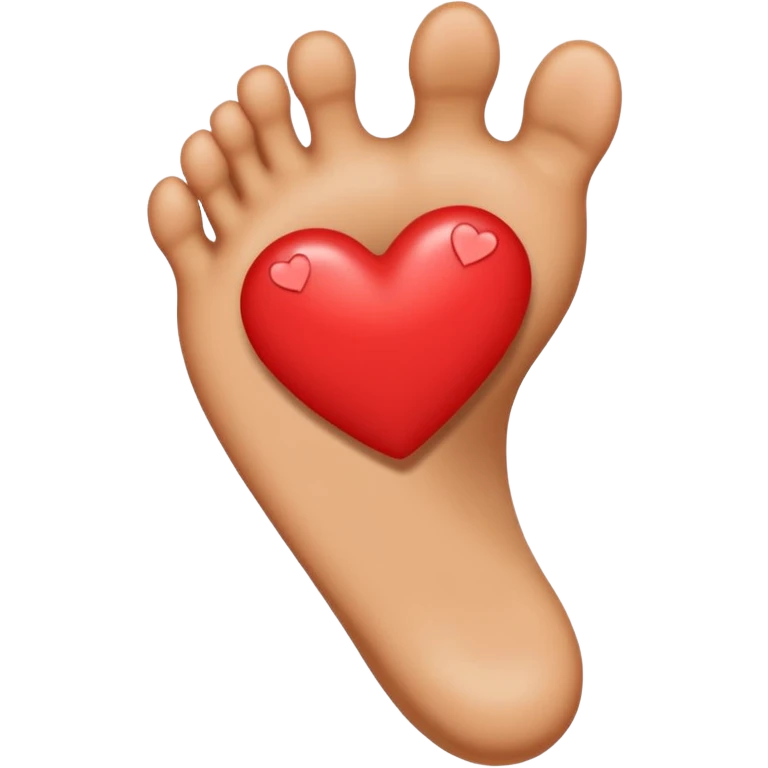 playful foot emoji with a flirty face and a small heart emoji