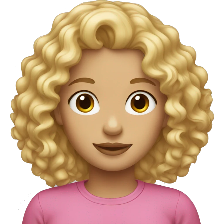 Blonde girl with curly hair emoji