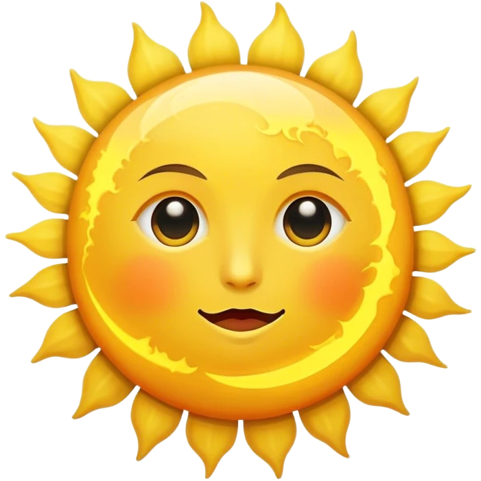 big sun with small tiny yellow moon beside it emoji