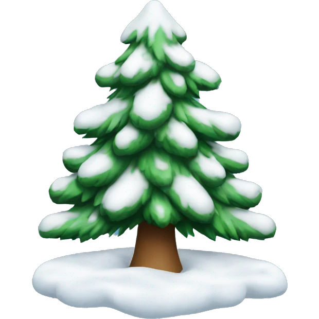 Christmas tree with snow emoji