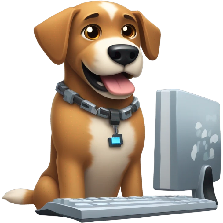 Dog playing Minecraft  emoji